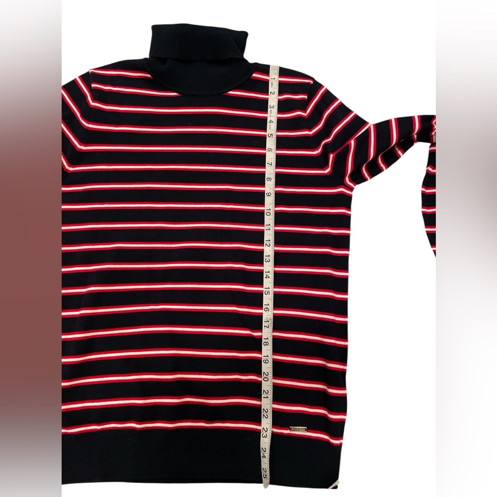 Tommy Hilfiger Women’s Pullover Navy/Red Striped Longsleeve Size Large - Picture 7 of 8